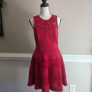 Trixxi Red Lace Mini Dress